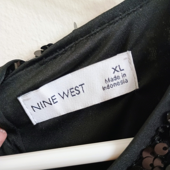 Nine West Black Sequin Blouse - Picture 5 of 6